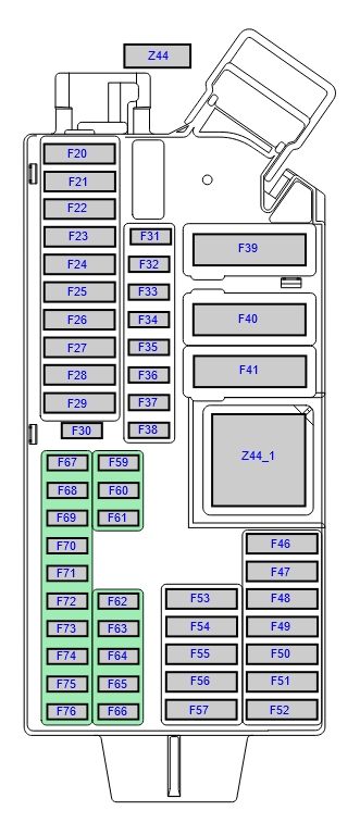 Sicherungssteckplatz F46–F57